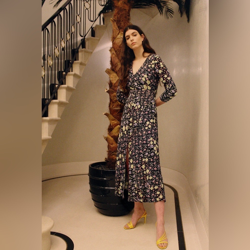 RIXO Katie floral-print crepe midi dress Size Small